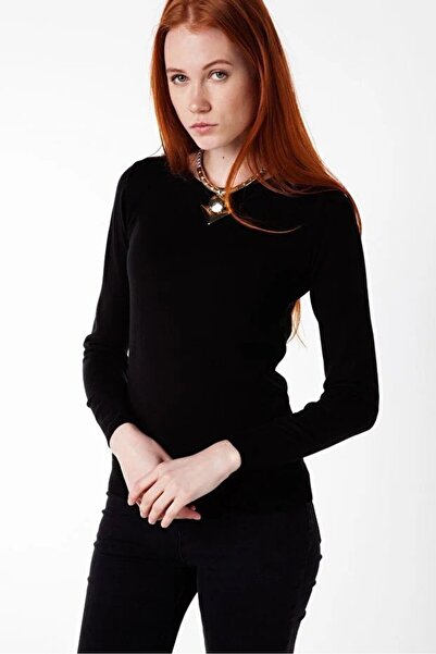 DeFacto Regular Fit Crew Neck Knitwear Black Women's Sweater F7091Az/Bk27