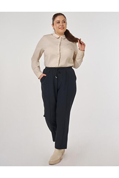 Kayra Çima Stitched Carrot Pants Black