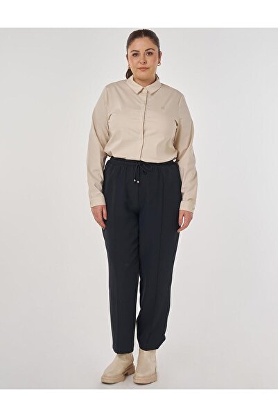 Kayra Çima Stitched Carrot Pants Black