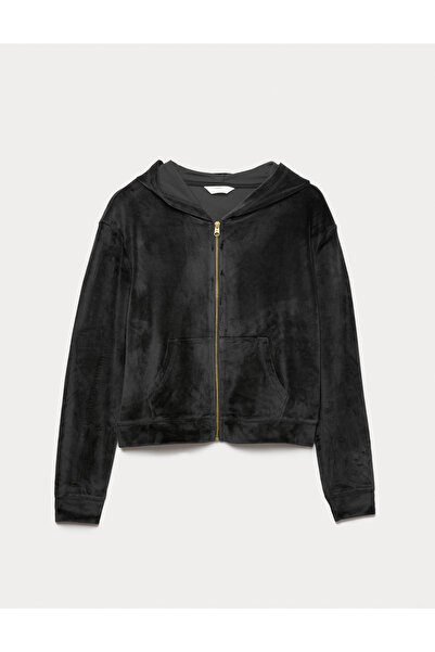 Marks & Spencer Kadife Kapüşonlu Hırka