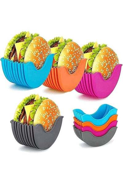 Arabest حاملات البرجر، وعاء هامبرجر قابل لإعادة الاستخدام، أداة مطبخ خالية من الأوساخ للهامبرجر