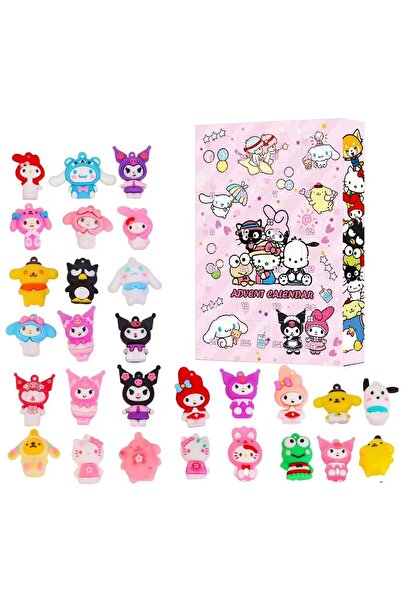 NO BRAND مجموعة هدايا تقويم مجيء من سانريو، علب عمياء، زينة عيد الميلاد، ٢٤ قطعة