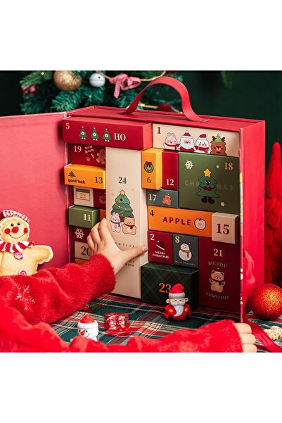 NO BRAND Christmas Gift Box, Advent Countdown Blind Box, Empty Box, Red
