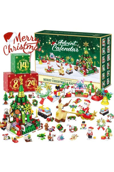 NO BRAND صندوق عد تنازلي لعيد الميلاد، قابل للتمزيق، سلسلة سانتا كلوز أ