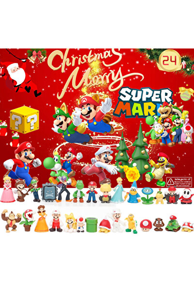 NO BRAND مجموعة هدايا عيد الميلاد من ماريو 2025، مجموعة تقويم مجيء عيد الميلا...