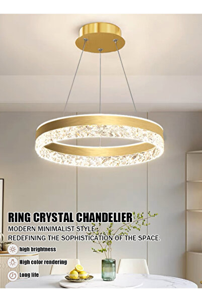 Generic Round chandelier for dining room, living room and bedroom - simple three-color chandelier