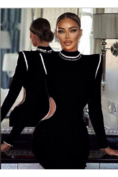 Sisa Butik İnci Ve Yanları Tül Detay Tasarım Elbise