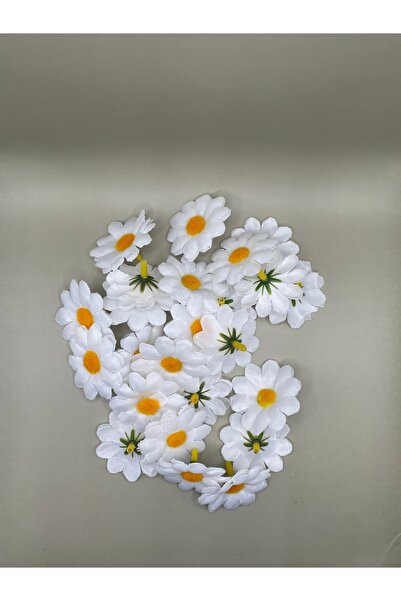 Massaltay White Daisy Ornamental Flower 25 Pack |   Handicraft, Wedding and Gift Decoration