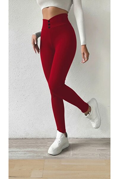 Kanonik Education Women's High Waist Front Button Diver Leggings