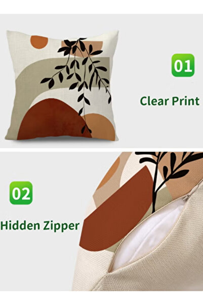 Generic 4-piece square Bohemian style sofa pillow covers, Bohemian leaf pattern cushion covers