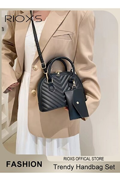 RIOXS Womens Quilted Crossbody Bag Set, Classic Lightweight Leather Shoulder ...