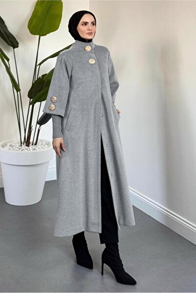 TRENDTESETTÜR Women's Gray Cashemere Coat t 4526