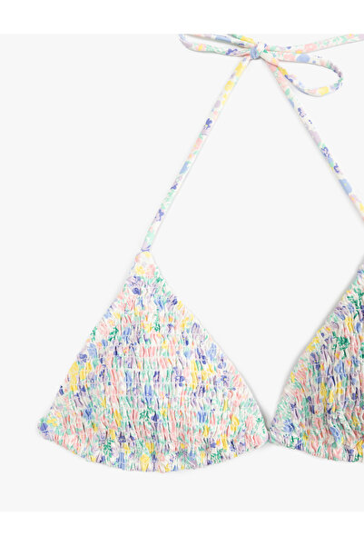 Koton Τριγωνικό μπλουζάκι μπικίνι με λουράκια που δένουν το λαιμό