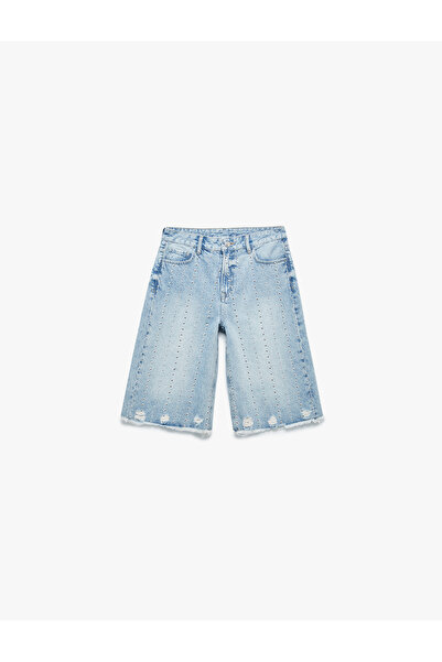 Koton Τζιν σορτς βερμούδα με τσέπες με κουμπιά και τροκάρισμα