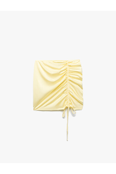 Koton Drape Detailed Gathered Mini Pareo Skirt