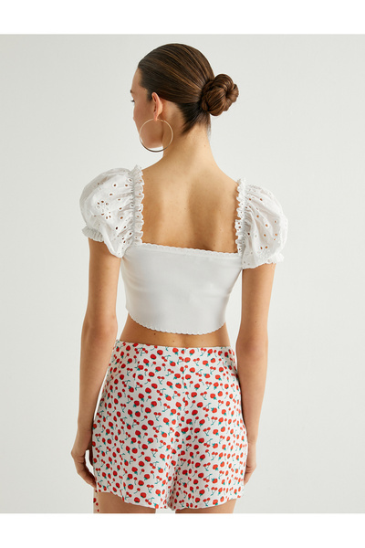 Koton Bluză crop cu mâneci cu balon Fisto