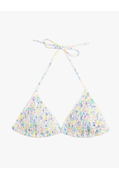 Koton Τριγωνικό μπλουζάκι μπικίνι με λουράκια που δένουν το λαιμό
