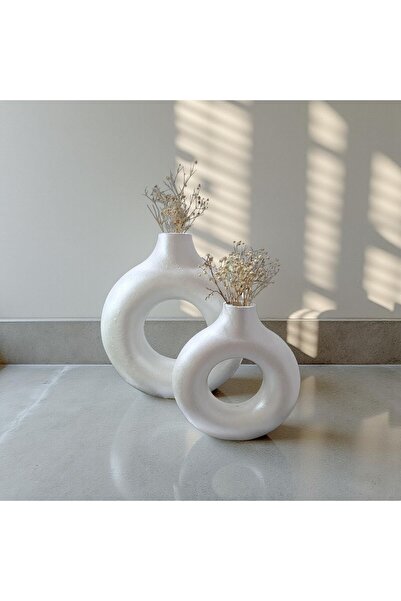 BerLa Home Set of 2 Bohemian Style Decorative Vases – Decorative Concrete Set