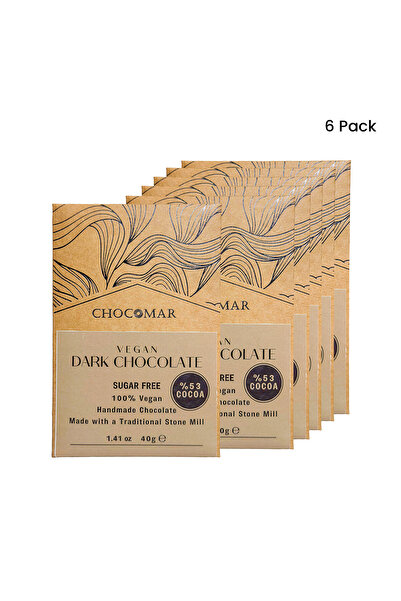 CHOCOMAR SUGAR FREE VEGAN DARK ÇİKOLATA 6LI 40 G