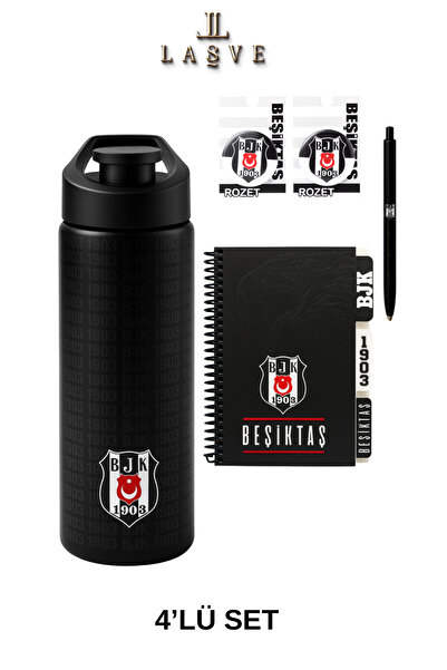 Beşiktaş YENİ SEZON LİSANSLI 4’LÜ TARAFTAR SETİ – 750 ML MATARA + BLOKNOT + 2...