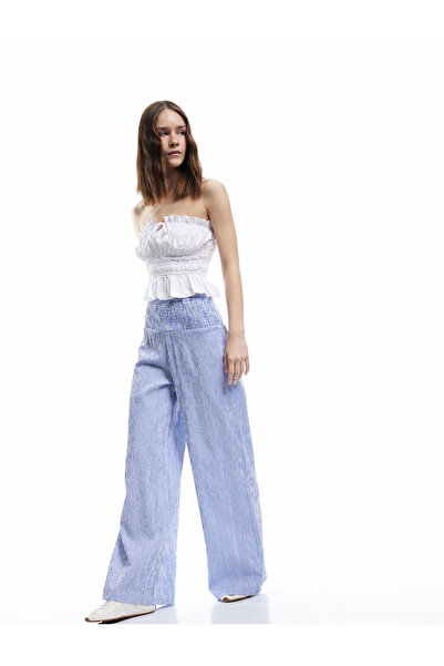 Koton Buy Gipeli Comfortable Fit Wide Leg Striped Pants