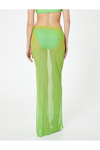 Koton Μακριά διαφανής φούστα παραλίας με χάντρες