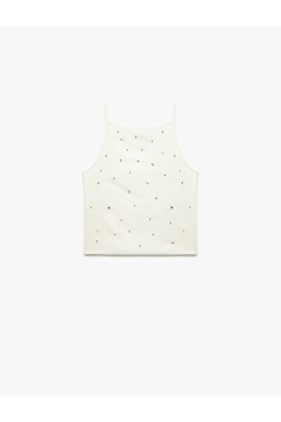 Koton Μπλούζα με λεπτές τιράντες και ανοιχτή πλάτη με πέτρες