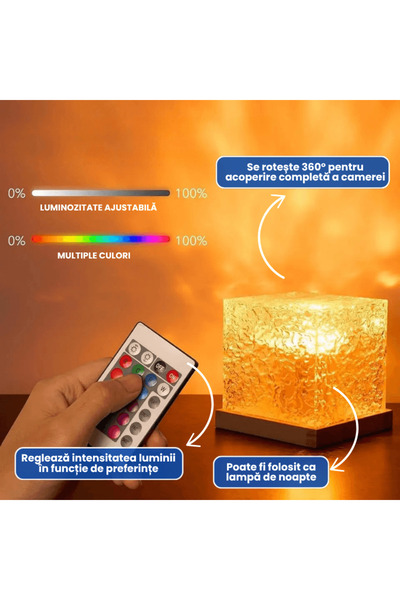 OferteTop 3D Ambient Light Projector With 16 Colors, Water Effect And Remote Control