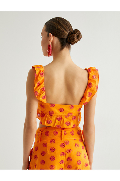 Koton Ruffled Crop Fisto Top