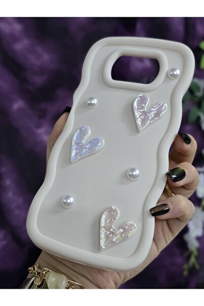 Magic Ring Poco X3 Pro / Poco X3 Nfc Compatible Shiny Heart & Pearl Detailed Soft Stylish Phone Case