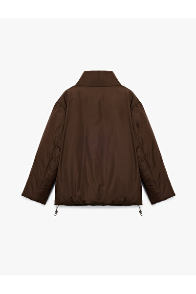 Koton Μακρυμάνικο μπουφάν Anorak Άνετο Εφαρμοσμένο Σχέδιο με ψηλός λαιμός Τσέπες με Κουμπιά