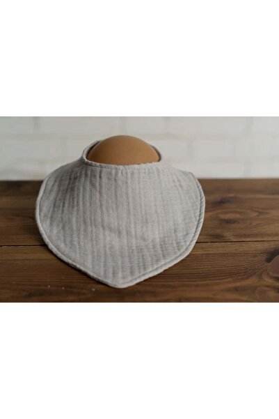 Olivo Mini Newborn Baby Scarf/Bib Gray 4 Layers Muslin