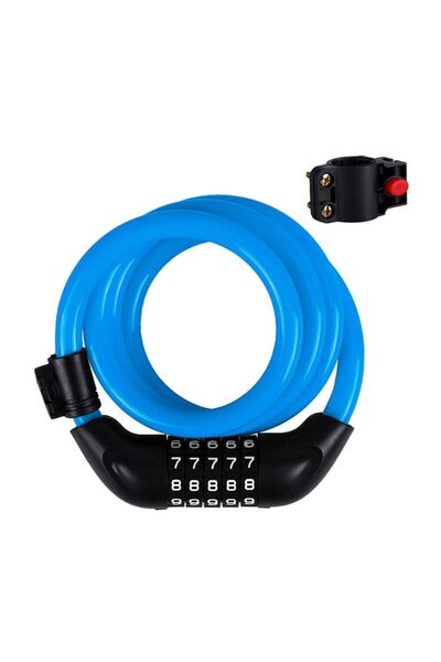 JZS 5-Digit Combination Cable Lock High Security Bicycle Lock Blue