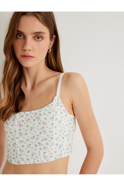 Koton Floral Bustier Thin Straps