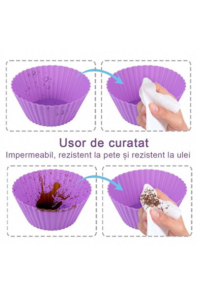 FORHOUSE Set of 24 Silicone Muffin Baking Molds, Multicolored, BPA-Free, Reusable