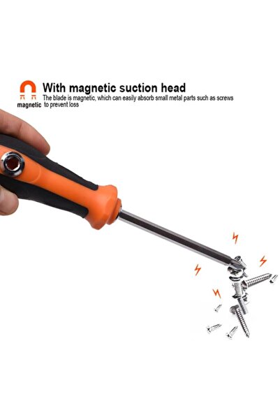 JZS Reversible Screwdriver 2 in 1 Phillips Slotted Magnetic Head PH2/SL6