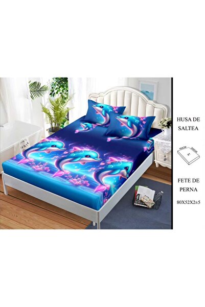 CHIRASO CHIRASO Fitted Sheet Set, Satin Cotton, 160x200 cm and 2 Pillowcases 52x80 cm