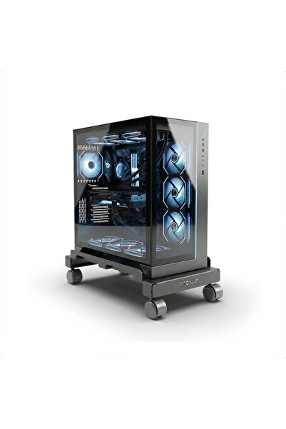 Prexua Roller Tekerli Bilgisayar Kasa Standı - Pc Stand - Siyah - Small - RLR5022BL