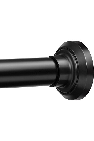 NO BRAND قضيب ستارة دش أسود غير لامع، 1.1 متر إلى 2 متر، من الفولاذ المقاوم ل...