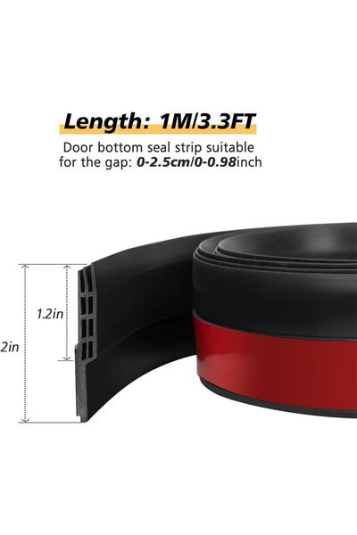 JZS Weather Stripping Seal 5cm x 2m Door Draft Stopper