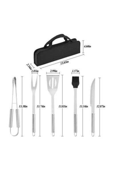 Generic 5-Piece Stainless Steel BBQ Grill Tool Set