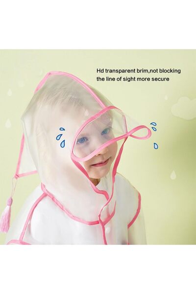 JZS Raincoat Poncho for Kids Waterproof Cartoon Transparent