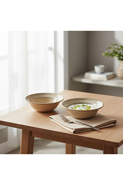 Güral Porselen Valeron 6 Pieces 15 cm Soup Bowl Reactive Agate 969