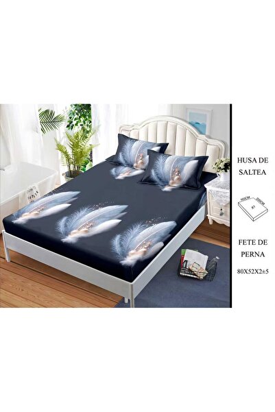 CHIRASO CHIRASO Fitted Sheet Set, Satin Cotton, 160x200 cm and 2 Pillowcases 52x80 cm