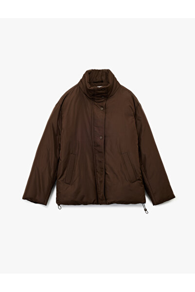 Koton Μακρυμάνικο μπουφάν Anorak Άνετο Εφαρμοσμένο Σχέδιο με ψηλός λαιμός Τσέπες με Κουμπιά