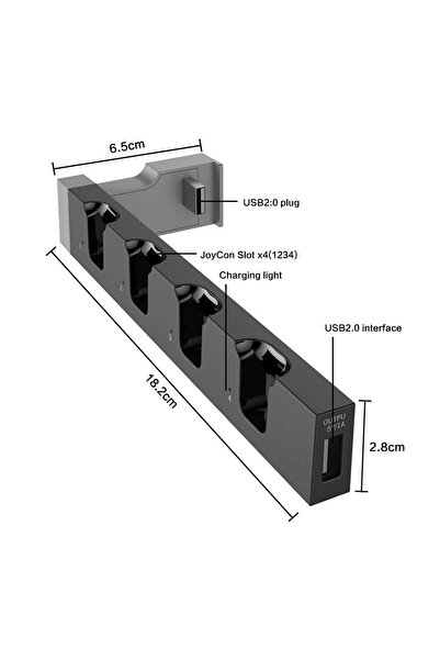 JZS Switch Controller Charging Dock for 4 JoyCons Black White