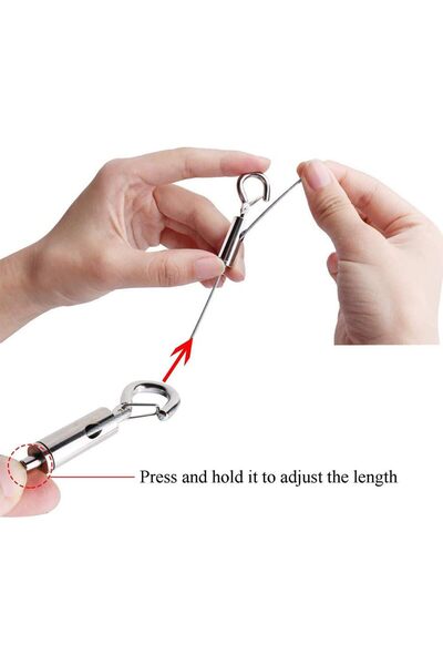 JZS Adjustable Picture Hanging Wire, 2m Stainless Steel Rope Hold 20kg, 2PCS