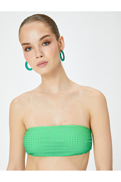 Koton Strapless Stone Printed Bikini Top