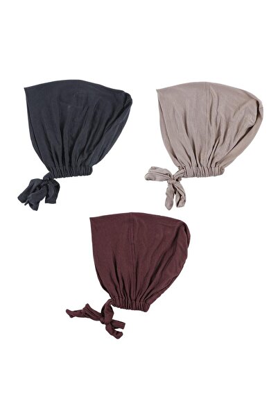 JZS Women Under Scarf 3PCS Chemo Headwear Hijab Cap with Tie-Back