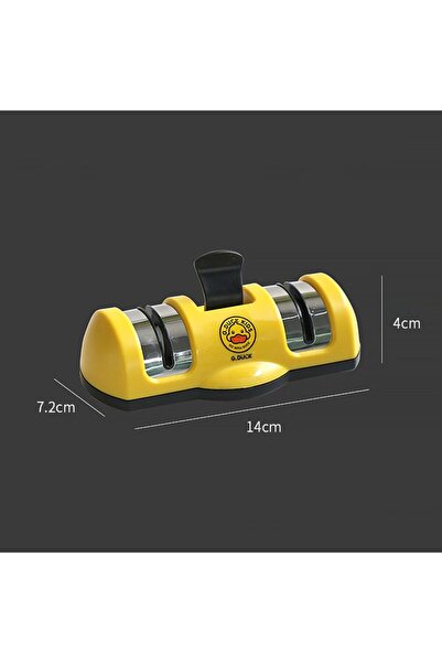 JZS Knife Scissors Sharpener, Hands-Free Safety Suction Base Yellow